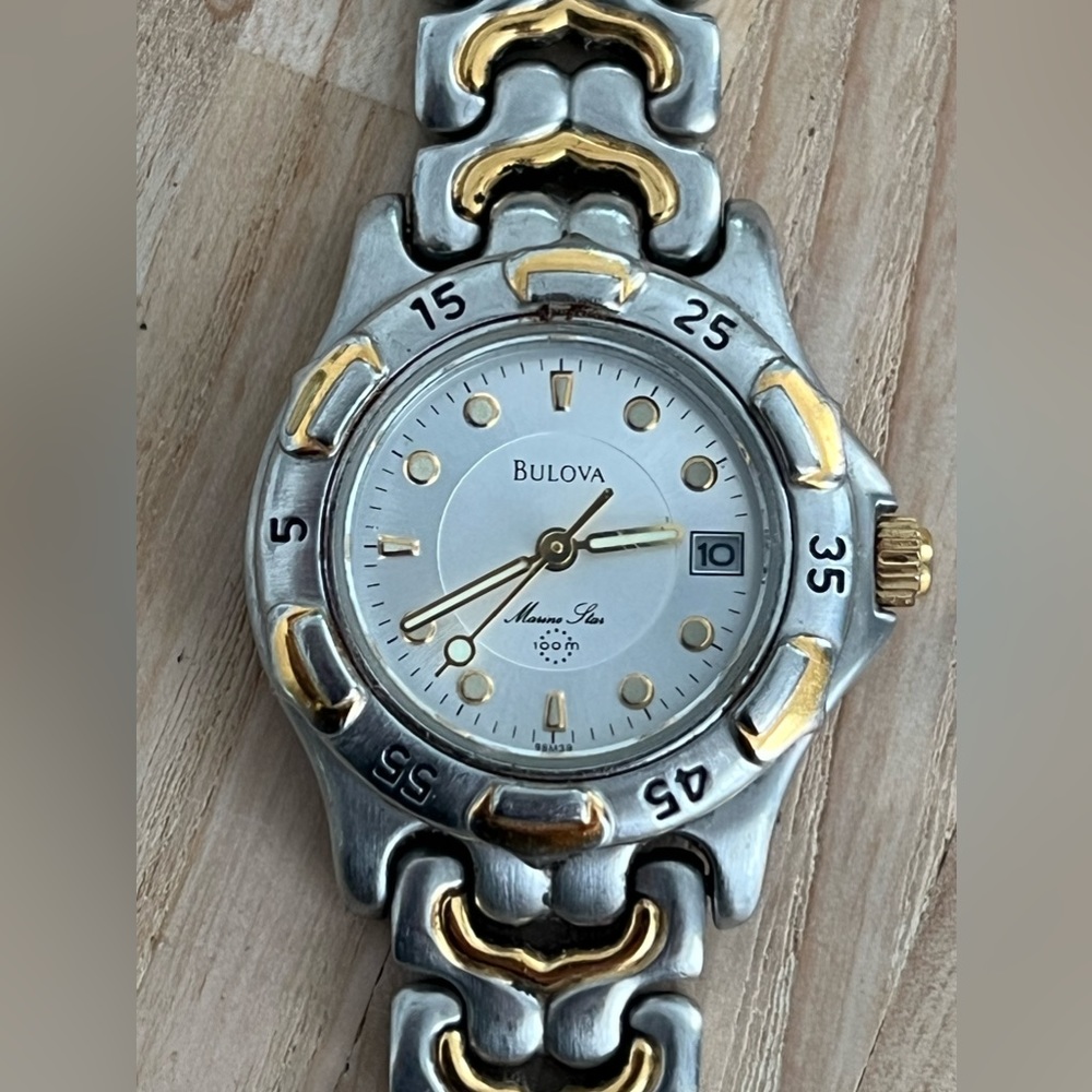 Bulova Marine Star Ladies Watch Vintage 98m39 Two Ton… Gem
